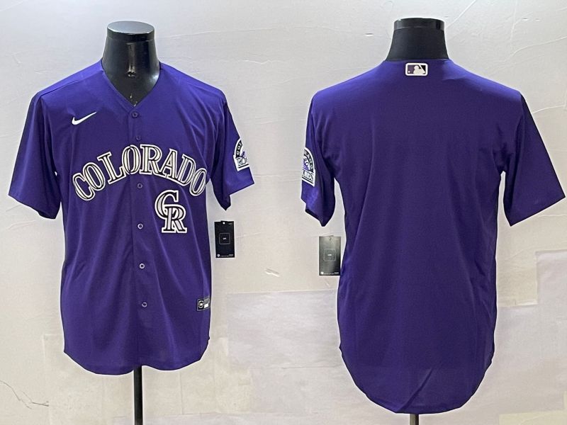 Men Colorado Rockies Blank Purple Game 2025 Nike MLB Jersey style 3